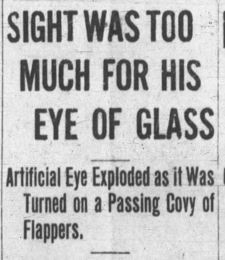 HorribleSanity's tweet photo. Oh.  (Daily Sentinel 1922, via @_newspapers) https://t.co/bZ1t1fnxS2