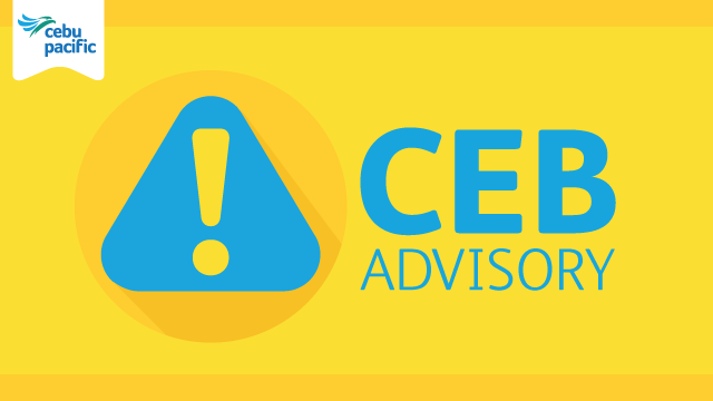 CebuPacificAir's tweet photo. Cebu Pacific Advisory   
Affected Flights Due to Bad Weather  
July 12, 2023, 9:00 PM    
 
Cebu Pacific (CEB) advises its passengers that due to weather disruption some flights that are scheduled to depart on July 12 and July 13 may be subject to delay or possible cancellation. This is consequential to the two thunderstorms and red lightning alerts that were hoisted over the Ninoy Aquino International Airport (NAIA).