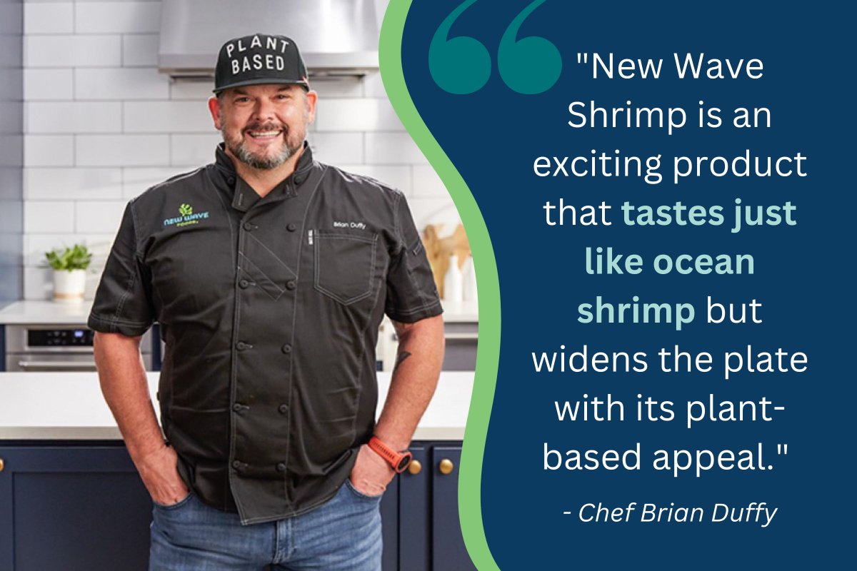 Why try #plantbased? Because shellfish is the No. 1 food allergy in adults. With New Wave Shrimp®, you can offer the taste, texture &amp; bite of ocean shrimp without the allergen risks (and while reaching a #plantpowered audience). Explore the Duffified menu: zurl.co/67bU