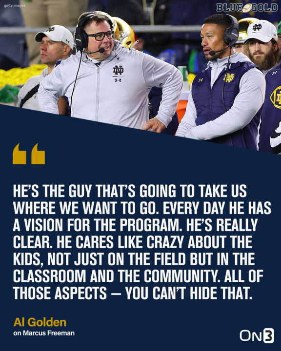 tbhorka's tweet photo. Sincere belief Marcus Freeman will lead Notre Dame to its next national title has not faded.

“He’s tremendously authentic and genuine to who he is and what he's all about. Seeing him privately and publicly, he doesn’t put on an act. This is who he is.”
https://t.co/Sv8fbyk6u5 https://t.co/YjJlSSA2ZB