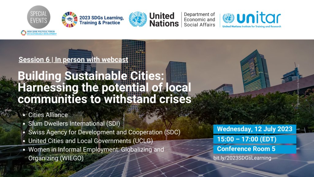 Cities Alliance (@citiesalliance) on Twitter photo 🎯#TODAY 3pm ET at #HLPF: Don't miss our session on Building #SustainableCities: Harnessing the Potential of #LocalCommunities to Withstand Crises.
<a href="/UN/">United Nations</a> NY Conf. Room 5
Webcast bit.ly/3XIgS0w
citiesalliance.org/newsroom/event…
<a href="/SwissDevCoop/">Swiss Development and Cooperation</a> <a href="/sdi_net/">Slum Dwellers International</a> <a href="/WIEGOGLOBAL/">WIEGO</a> <a href="/montevideoIM/">Intendencia de MVD</a> 🎯#TODAY 3pm ET at #HLPF: Don't miss our session on Building #SustainableCities: Harnessing the Potential of #LocalCommunities to Withstand Crises.
<a href="/UN/">United Nations</a> NY Conf. Room 5
Webcast bit.ly/3XIgS0w
citiesalliance.org/newsroom/event…
<a href="/SwissDevCoop/">Swiss Development and Cooperation</a> <a href="/sdi_net/">Slum Dwellers International</a> <a href="/WIEGOGLOBAL/">WIEGO</a> <a href="/montevideoIM/">Intendencia de MVD</a>