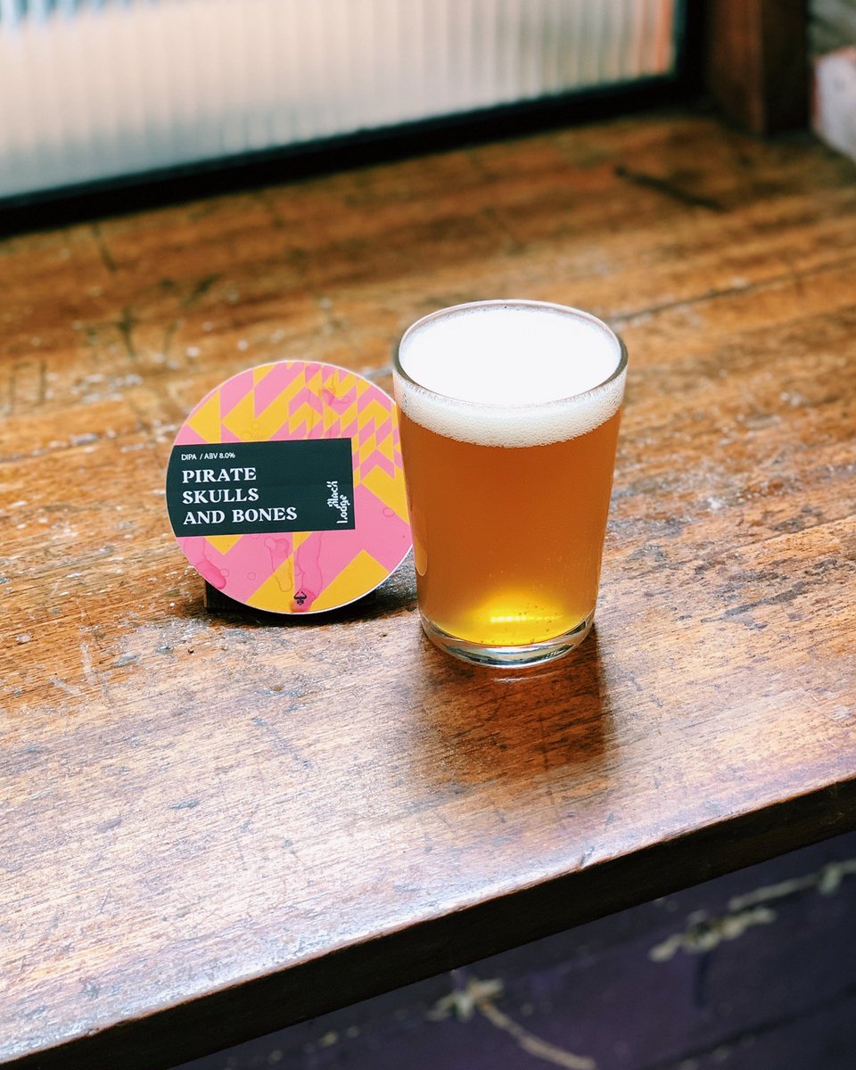 Pirate Skulls &amp; Bones ~ An 8% Double IPA from <a href="/BlackLodgeBrew/">Black Lodge Brewery</a> on keg now!

Packed with Simcoe, Azacca and El Dorado hops giving aromas of passionfruit, apricot and stone fruits. Bitter, sweet and surprisingly easy drinking! 

🎶Pirate Skulls &amp; Bones, sticks &amp; stones and… 🎶
