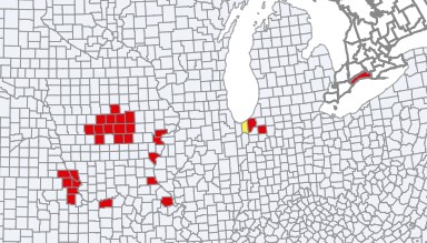 As expected #tarspot confirmed in Rodney ON trial loc based on field history, environment and #tarspotter.  This lesion progressed nicely over the past week. Very low levels -continue to scout as corn approaches VT.  Follow TS progress corn.ipmPIPE.org  #ontag #corn