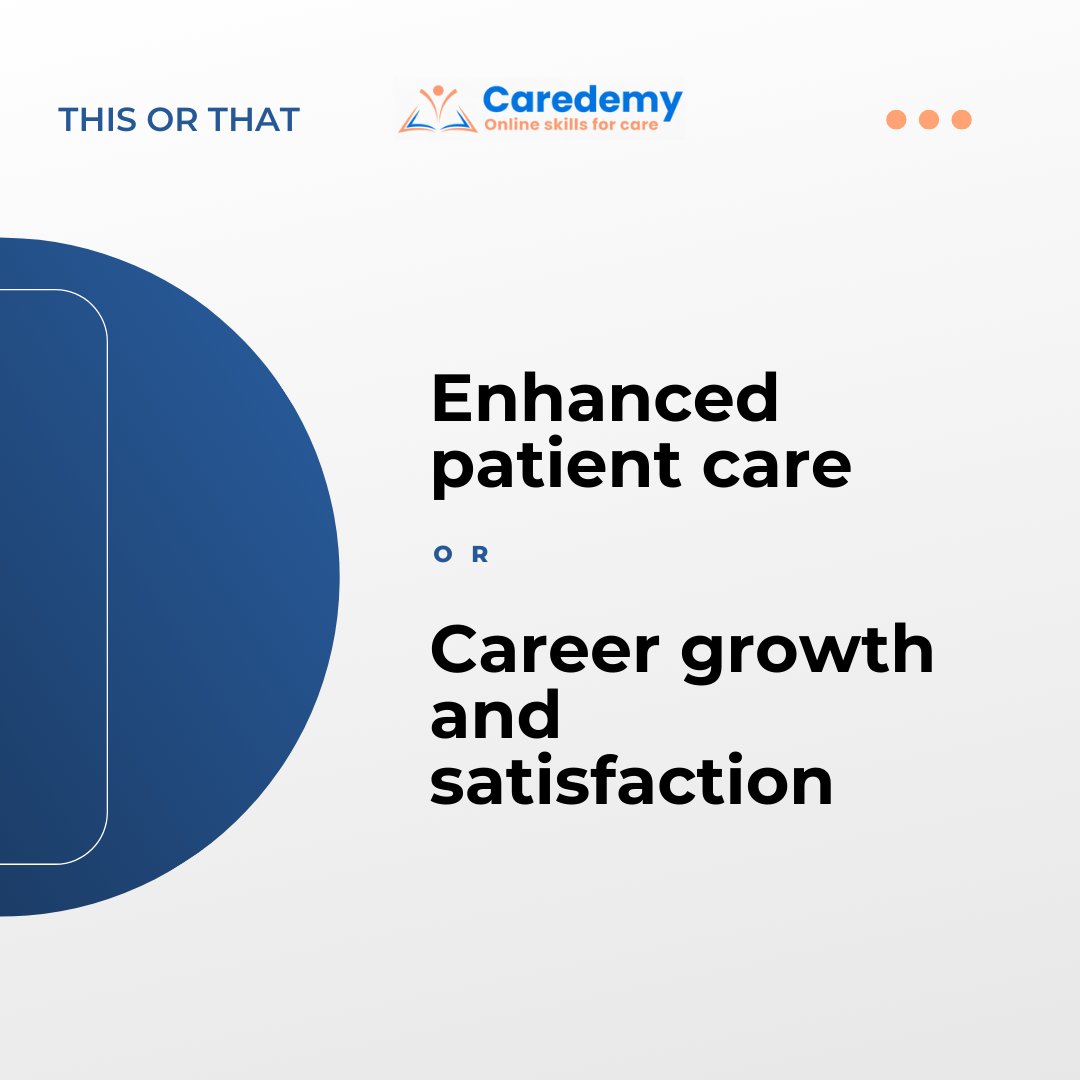📣 Calling all healthcare professionals! Which Caredemy benefit do you value more: Enhanced patient care or Career growth and satisfaction? 🤔💭

Let us know your thoughts in the comments below! 👇 
#Caredemy #HealthcareProfessionals #PatientCare
