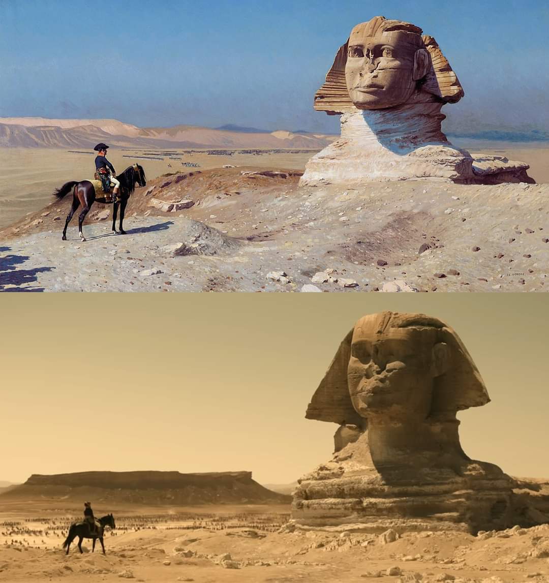 ByzRomanLevant's tweet photo. This just makes you realize how much better the original painting was and how dull Hollywood's colour pallet has been since ~2000 when everything has to be put through some gray/brown/yellow filter https://t.co/ZxcrkNWNzV