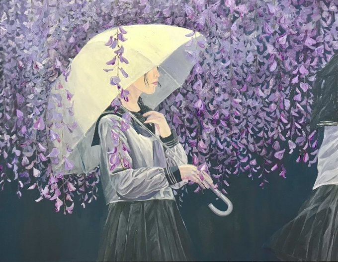 「umbrella wisteria」 illustration images(Oldest)