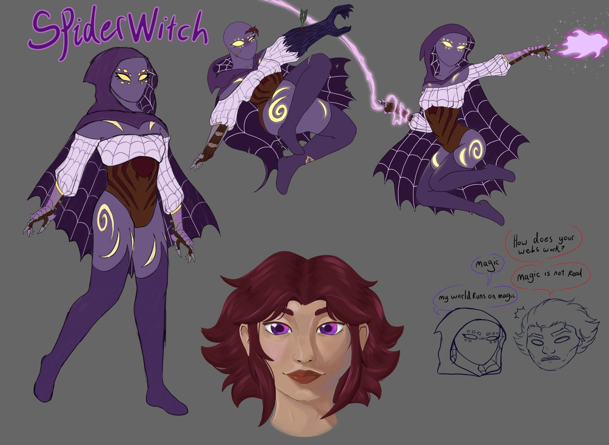 ViciousRaptorr's tweet photo. IM DONE! Meet my #spidersona , SpiderWitch! shes rumoured to be cursed! Backstory stuff is next!
-
She can teleport to where her webs land! and she also has other tricks up her sleeve.. or well guantlets..
#spiderman #AcrossTheSpiderVerse #SpiderVerse #Spiderman https://t.co/RgnOwxWaCa