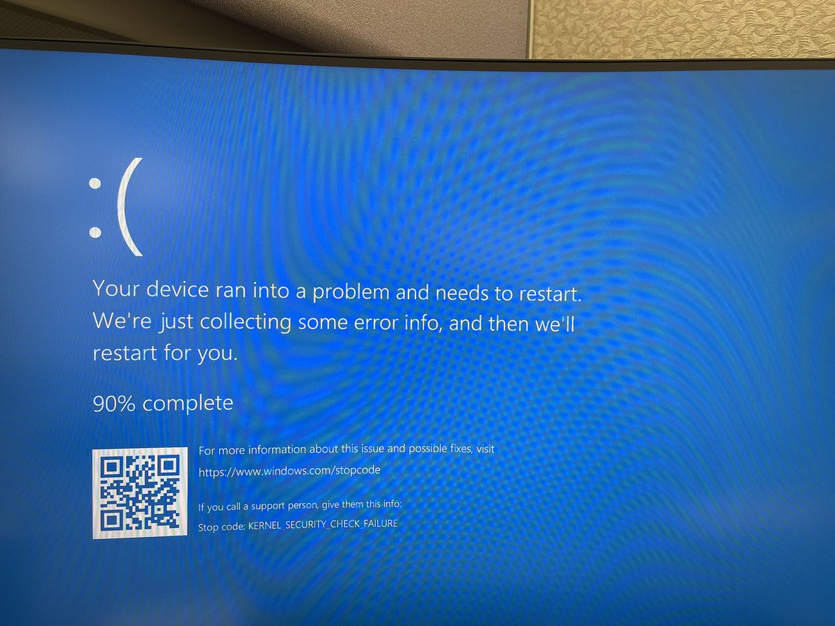saffordtweets's tweet image. Blue screen of death - time to go home. #BSOD #WindowsProblems