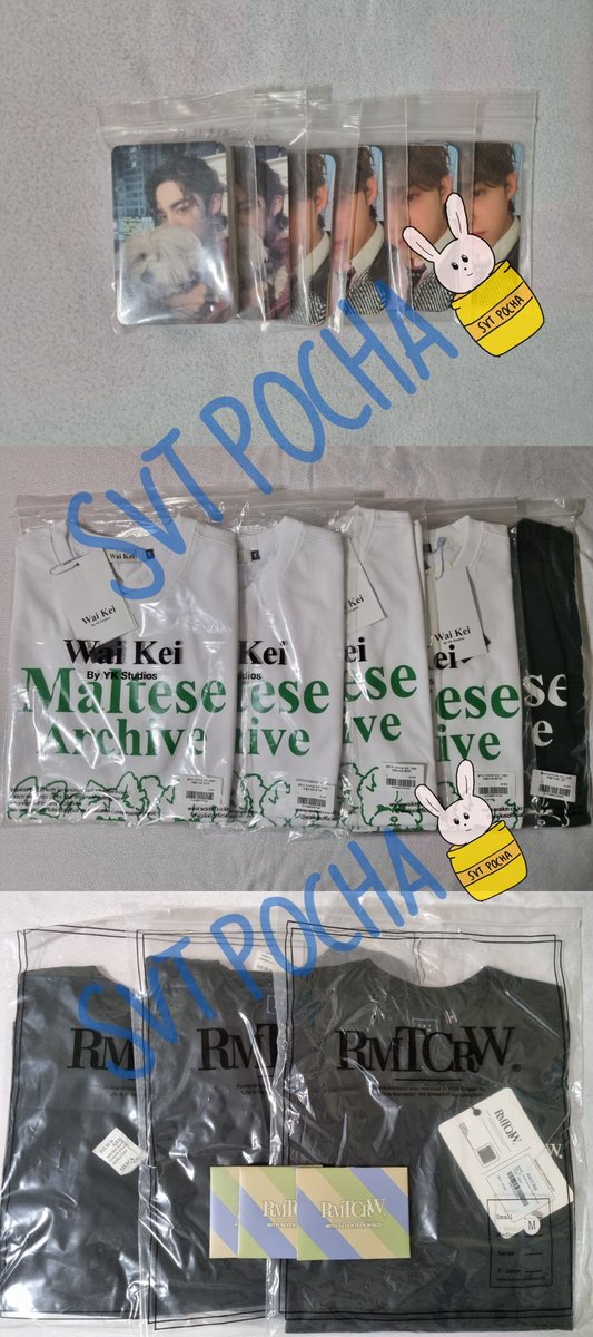 svtpocha's tweet photo. yes24/musicplant fansign pc
joeun music/beatroad fansign pc
maltese archive shirt
rmtc s/s23 shirt
the8 elle magazine
keychain by @kgcherry88 
pouch by @kkamaeorkk 
doll by @saekomi1004
doll by @kkampuming 
doll by @BBunnyy_teen https://t.co/ruDBpvzKYg