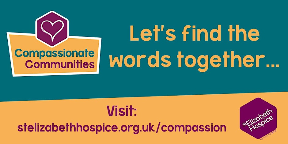 EastSuffolk's tweet image. To help people build the skills to have open conversations around end of life, loss and bereavement, @StElizabethHosp is running free Compassionate Conversation sessions in Beccles, Lowestoft, Woodbridge and online over the coming weeks. 

Sign up at eventbrite.co.uk/o/st-elizabeth…
