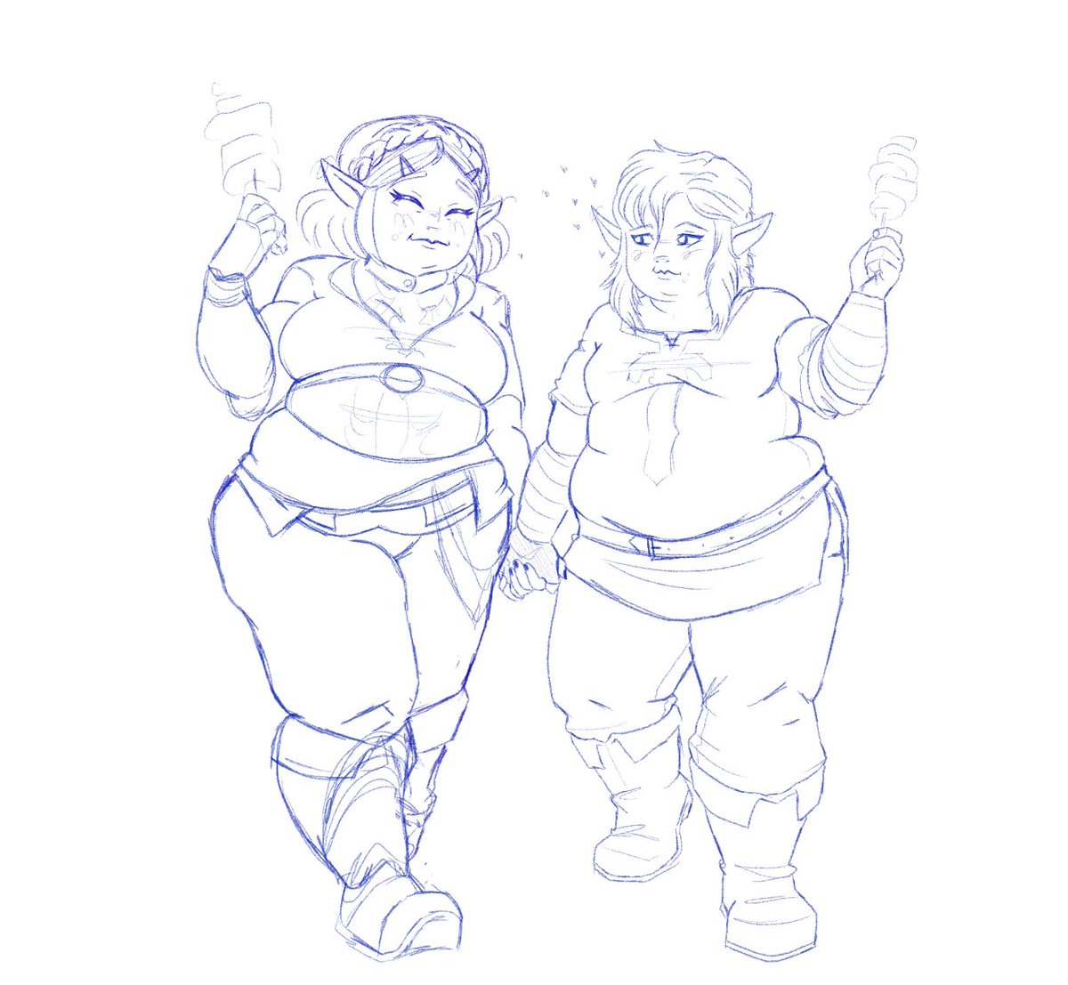 Doodle I’m working on. They’re on a date🍡💕