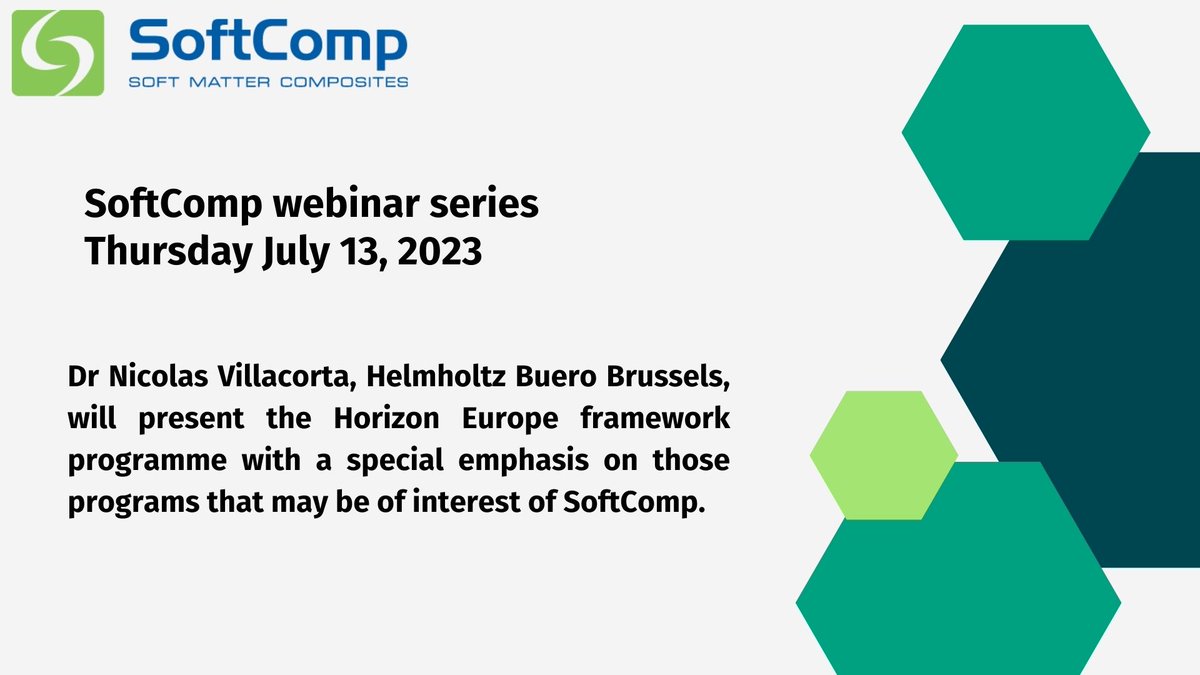 SoftCompNetwork's tweet photo. Don't miss the first seminar of the SoftComp Webinar Programme! 

🗓️ Thursday, July 13th
⏰ 2pm.

Access the webinar through the SoftComp Forum!

#networkingopportunities #softcomp #webinar https://t.co/pZL96ZTjS4