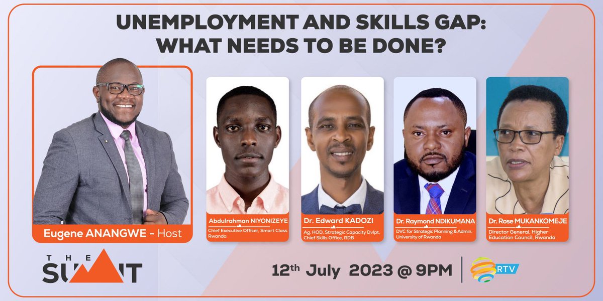 TONIGHT on #TheSummitRW: The job market is evolving and there is an increasing demand for skills that align with emerging industries and technologies. What is the role of higher education institutions in preparing graduates in this regard? How are students being equipped with the