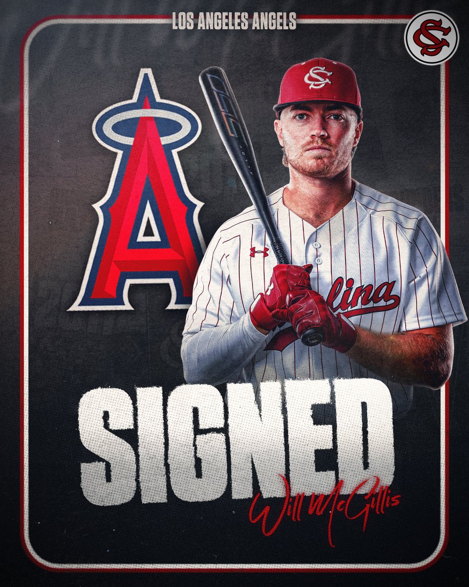 𝗦𝗜𝗚𝗡𝗘𝗗 Congrats to @wpmcgillis, who signed a free-agent deal with the @Angels!! #Gamecocks | #ForeverToThee