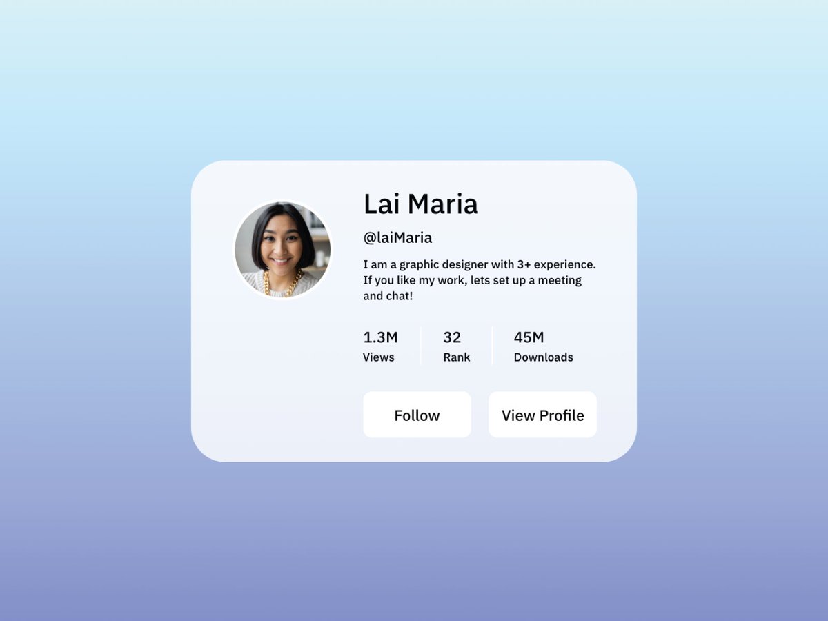 webdevdailyio's tweet image. Join the #FrontendDeveloperChallenge! Design a stunning profile card using HTML/CSS. Showcase your skills with a visually appealing, responsive card. Show personal/fictional info in a captivating way. Details at: webdevdaily.io/challenges/pro… #100daysofcoding #HTML #codingchallenge