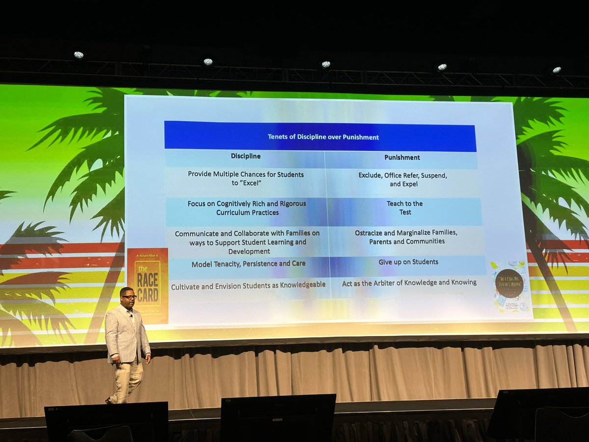 discipline is about building rich and rigorous curriculum. punishment is about teaching to the test. we need to include discipline and reimagine punishment in our schools <a href="/MilnerHRich/">Rich Milner</a> #theracecard #AVL2023
