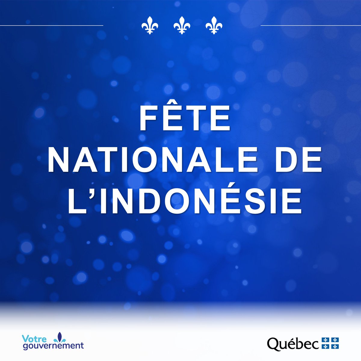 Bonne fête nationale aux Indonésiennes et aux Indonésiens! 🇮🇩  Notre bureau <a href="/QuebecSingapour/">Québec à Singapour</a> est heureux d’être sur le terrain pour faire croître notre collaboration. 🎊 <a href="/KBRI_Ottawa/">Indonesia in Canada</a>