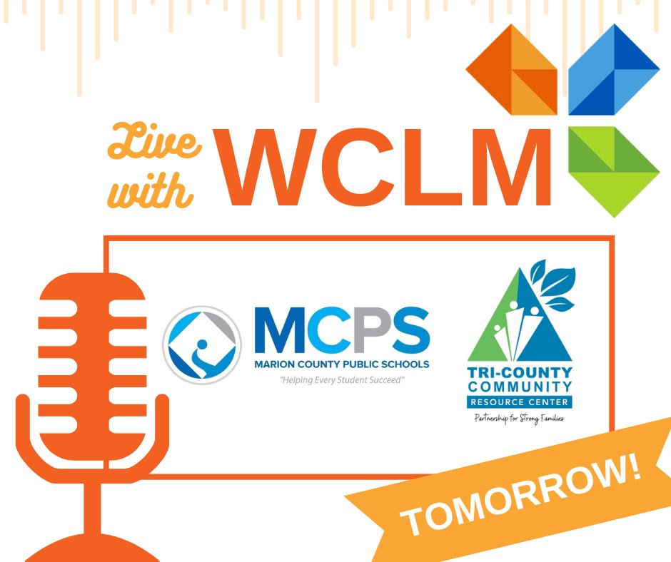 Join the WCLM Business Showcase LIVE with <a href="/MarionCountyK12/">Marion County Public Schools</a>  and Tri-County Community Resources #TOMORROW at 9:30 a.m. and again at 2 p.m. as we talk about open #job positions, upcoming job fairs, and more: fb.me/e/2I5XU8AJU