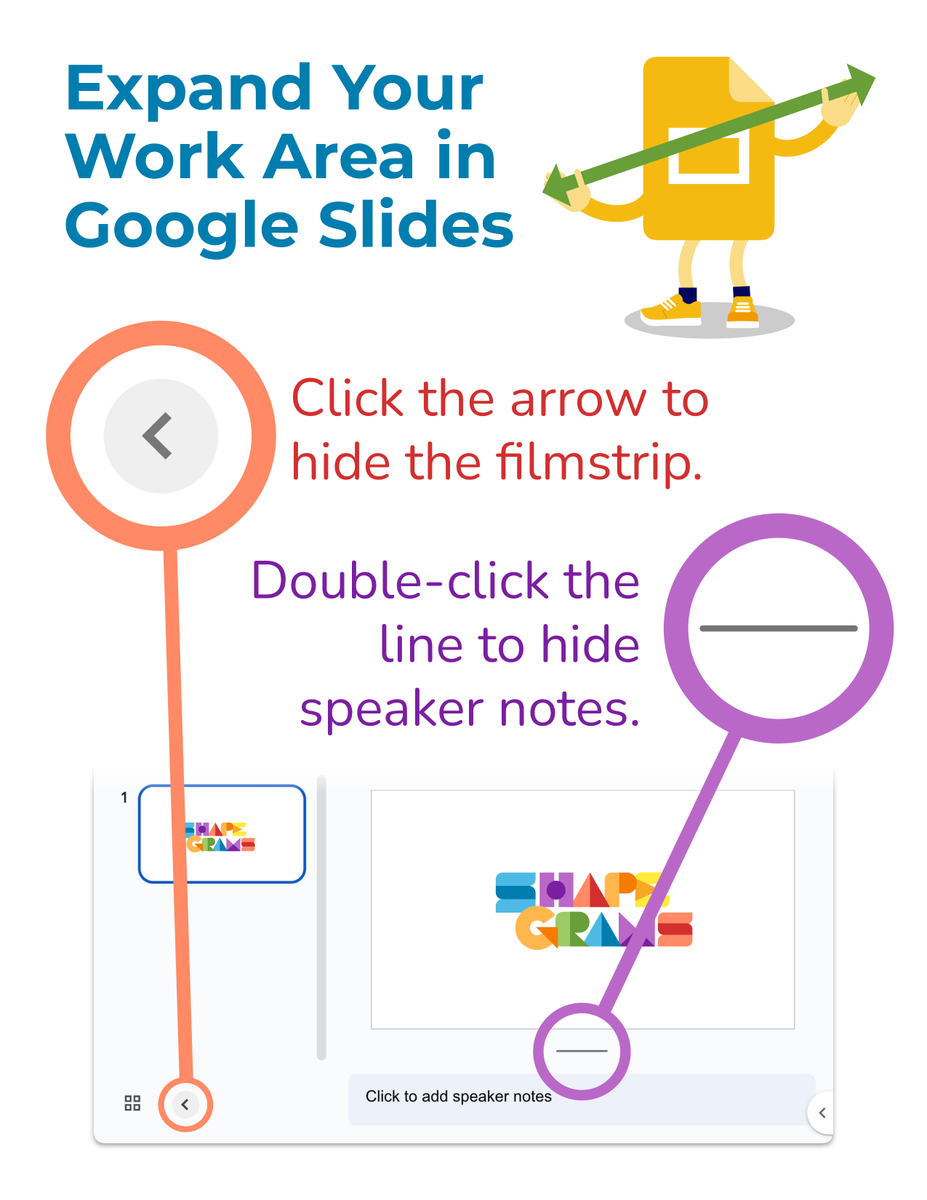 Give yourself more space to work in Google Slides by hiding the filmstrip and speaker notes.

Download a free PDF poster from the House Lesson: https://t.co/NdYvznq34S

#GoogleEdu #GoogleSlides #EdTech #Shapegrams https://t.co/7YIOhBuQkr