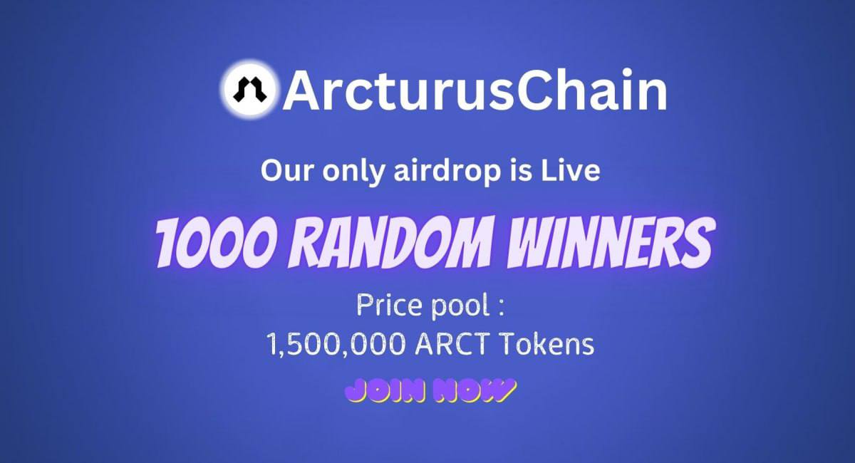 Airdrop6_com's tweet photo. New #airdrop: ArcturusChain (Random 1000)
Reward: 1000 ARCT (~$8) 
News: InterFI
Distribution date: August 3rd

🔗Airdrop Link: https://t.co/W7aRIyVeX7 https://t.co/ItrgnYgagK