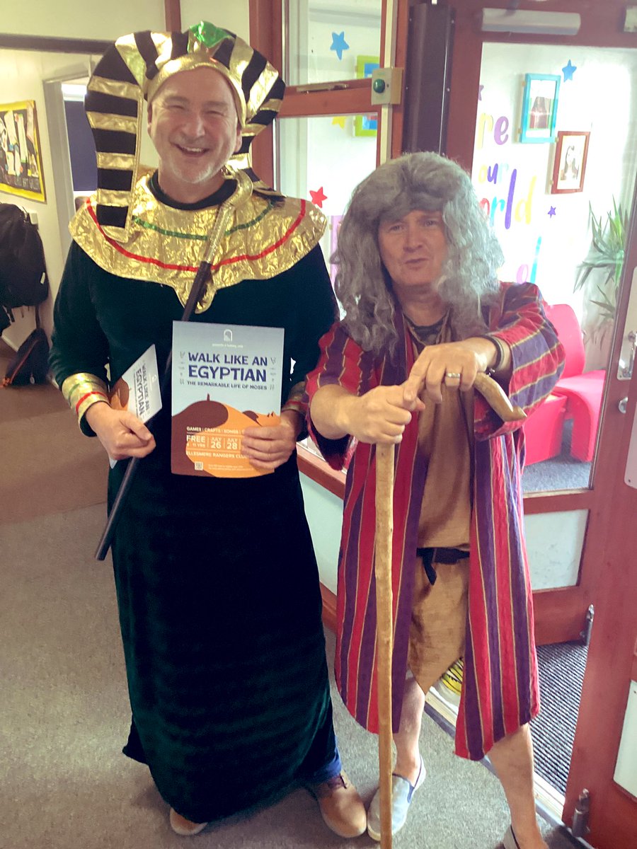 We welcomed Pastor Phil and Pastor Rob all the way from Egypt this morning! If you want to learn all about the remarkable journey of Moses, you can join them for free in Ellesmere from July26th-28th! #Pharaoh #Moses #SummerActivities