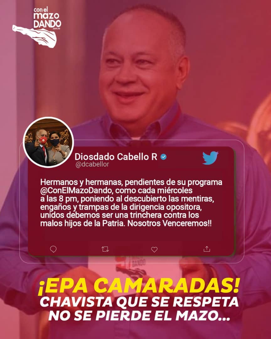 Epa hay Mazo. Chavista que se respeta, ve, comenta e invita a ver el @ConElMazoDando #12Julio @PartidoPSUV @dcabellor