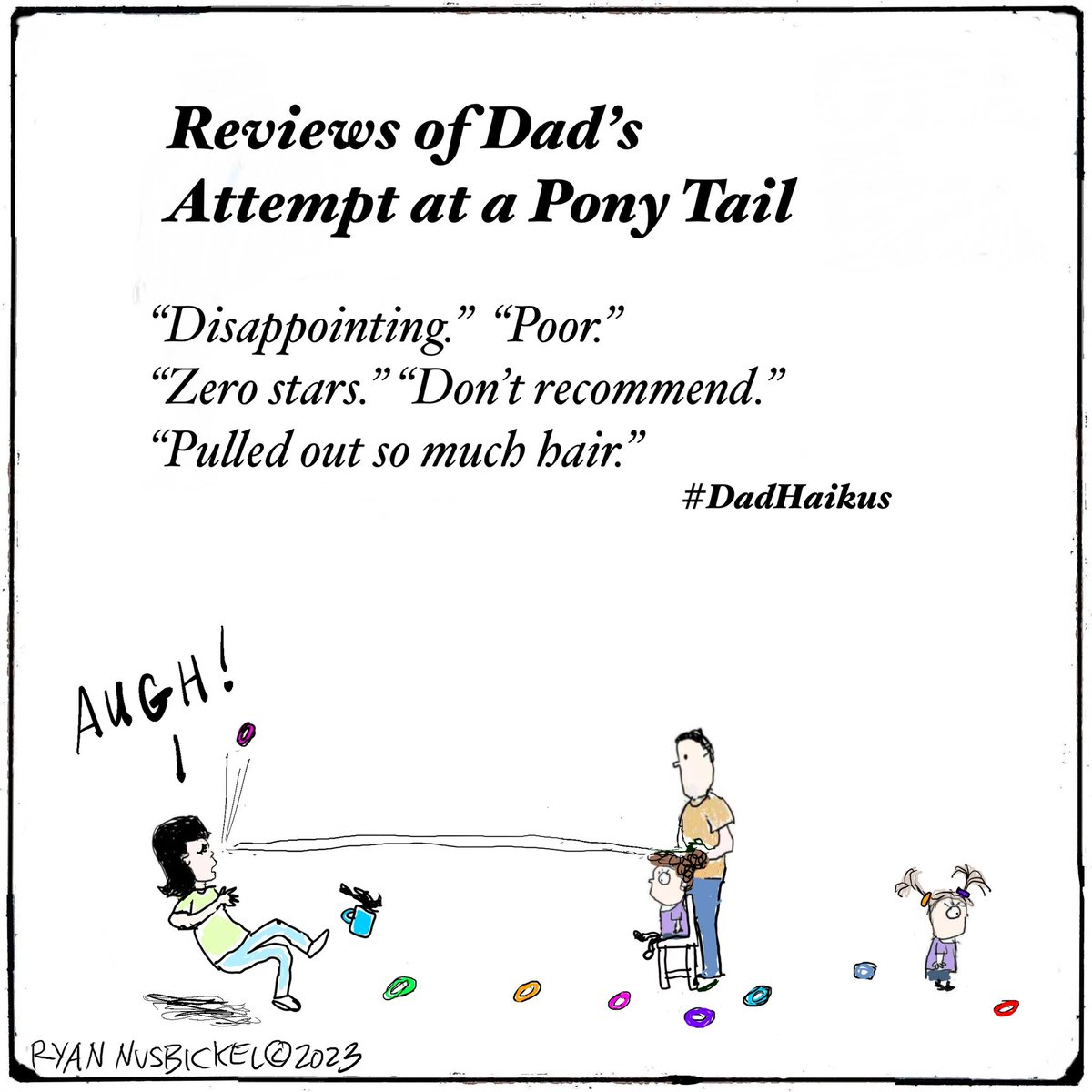 Dad__Haikus's tweet photo. My reviews of braids are even worse.  
#dadhaikus #dadjokes #humor #cartoon #haircare #meme #haiku #poetry https://t.co/AdbfQIOrRo