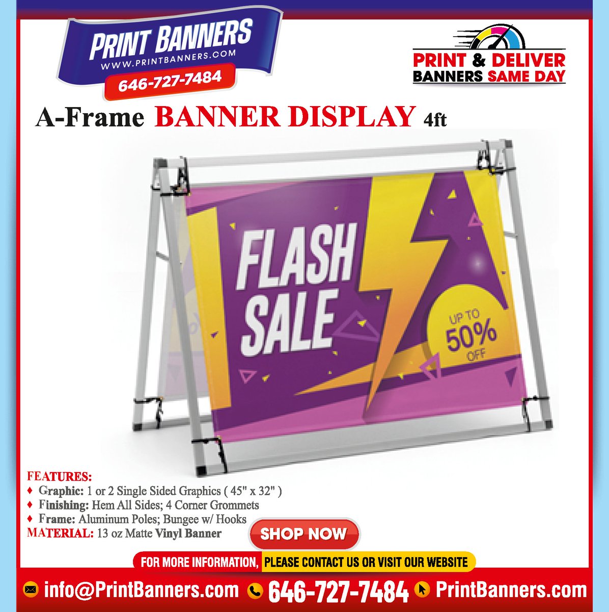 Print_Banners's tweet photo. A-Frame Banner Display 4ft

Ideal for outdoor events, the A-Frame Banner Display is a durable and effective advertising tool.

🌐 https://t.co/kKlggOJI5o

#printbanners #Banner #newyorkprintingagency #nyprintingcompany #fastturnaround #24x7printing https://t.co/rii5vN2eUi