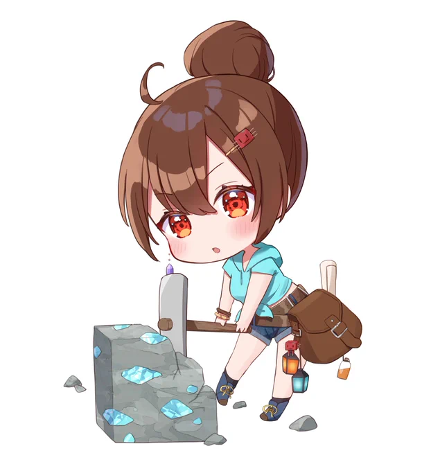 VTuberの娘のアンナ様()のSDイラストを2点描かせていただきました! 