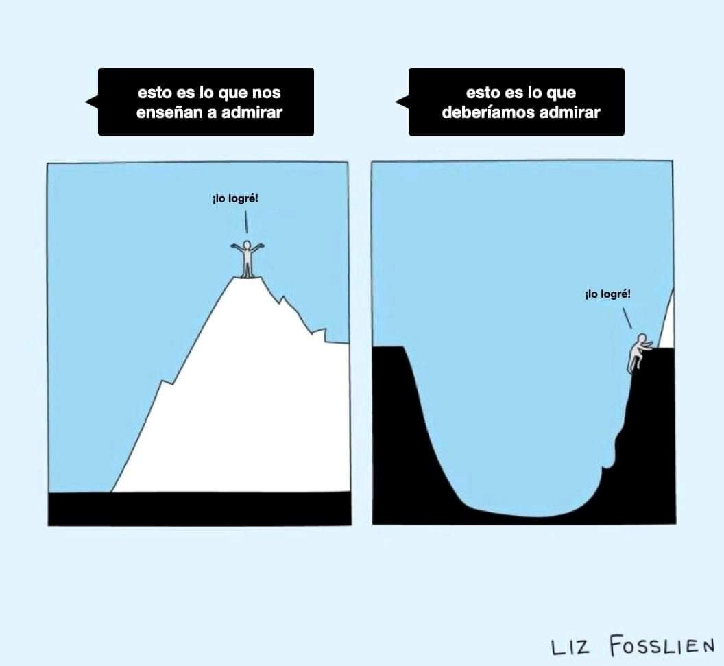 Hoy queremos conseguir todo en plazos instantaneos,sin esfuerzo, dedicación o exigencia.
Admiramos al que está arriba sin ver su camino,pero señalamos al caido sin saber sus circunstancias.
Caerse y levantarse es de grandes, valientes, pero sobre todo de extraordinarias personas.