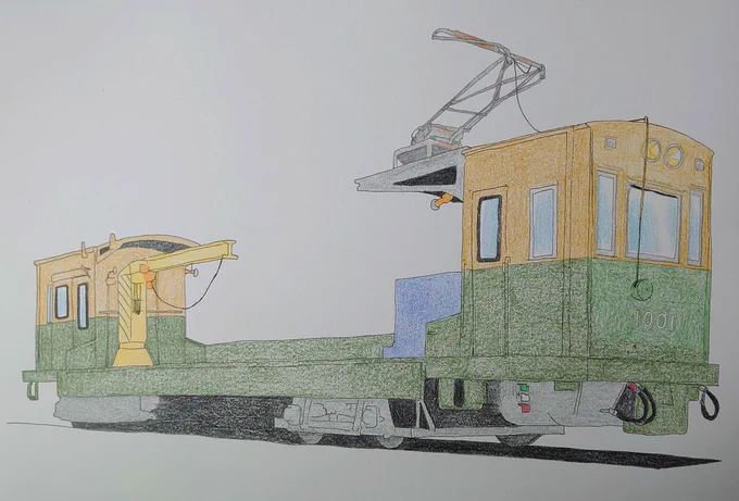 #京福電鉄 #嵐電 #太秦映画村 #京都 #イラスト 京都の路面電車こと京福電車[嵐電]貴重な京都市電の部品を使い貴重な車両が続々登場!モボ101型、モボ301型や電動貨車"モト1001"も足回りのブリル台車が物語る 