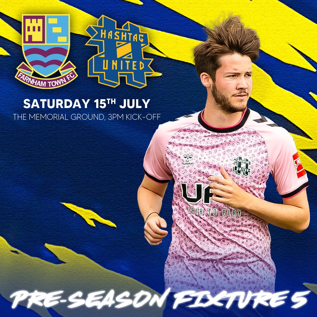 🚨 NEXT MATCH!

It’s another away day planned as we travel to Step 5 side <a href="/FarnhamTownFC/">Farnham Town FC</a> for game 5 of 9 in pre-season 🤝

📆 Saturday 15th JULY
⏰ 3PM
🏟️ The Memorial Ground
📍 Mead Lane, Farnham, GU9 7DY
💷 £5/3/FREE U16s