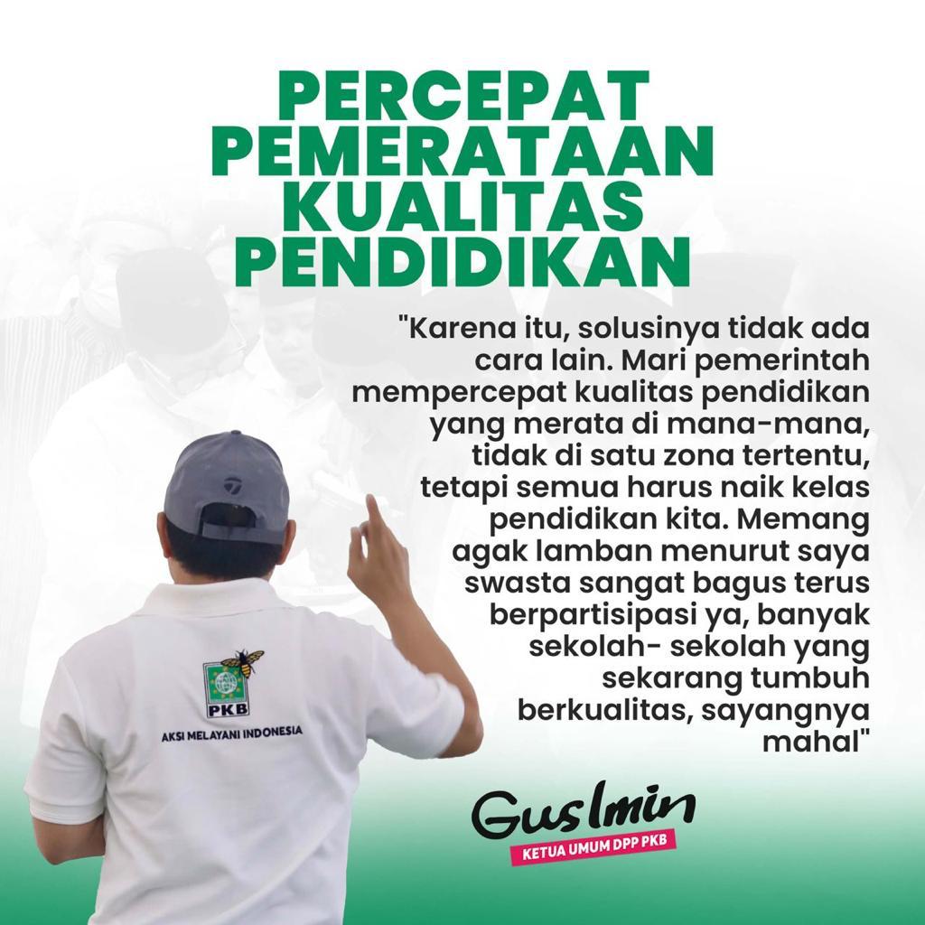 Ketua Umum PKB Abdul Muhaimin Iskandar atau Gus Muhaimin mengimbau agar pemerintah segera mempercepat pendidikan berkualitas yang merata di seluruh wilayah Indonesia. #PemerataanPendidikan #MuhaiminIskandar #PartaiKebangkitanBangsa