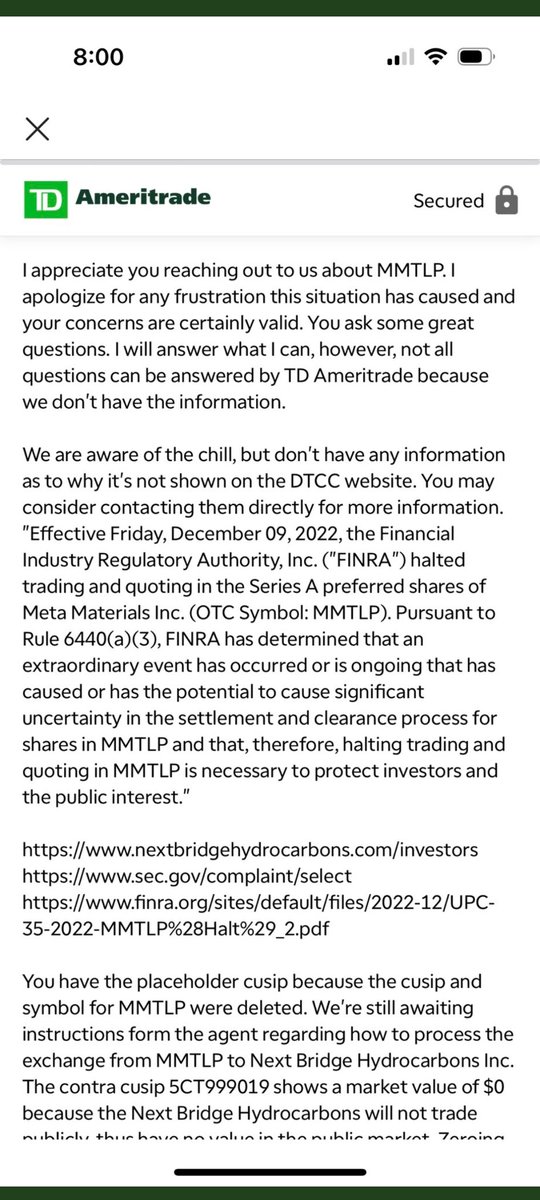 RareDealsHere's tweet photo. .@illinineverdie reminds us that $MMTLP was chilled after being deleted. When I asked Bard, it was helpful in pointing out that chilled symbols are only marked as deleted, but are still capable of being traded by broker-dealers. #Backdated @FBIWFO @DOJCrimDiv @FINRA @SECGov https://t.co/4yYvNc3EZR