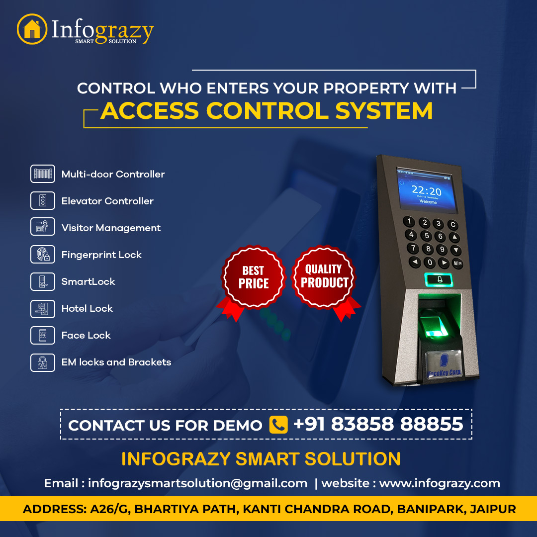 infograzy's tweet photo. Take control of property access with our #AccessControlSystem
Ensure only authorized individuals enter your premises, enhancing #security &amp; #peaceofmind
Safeguard your property with our #solution
Connect👇
+91 83858-88855 
Infograzysmartsolution@gmail.com 
https://t.co/5YMcAdy8sZ https://t.co/CBnNyX7ie8