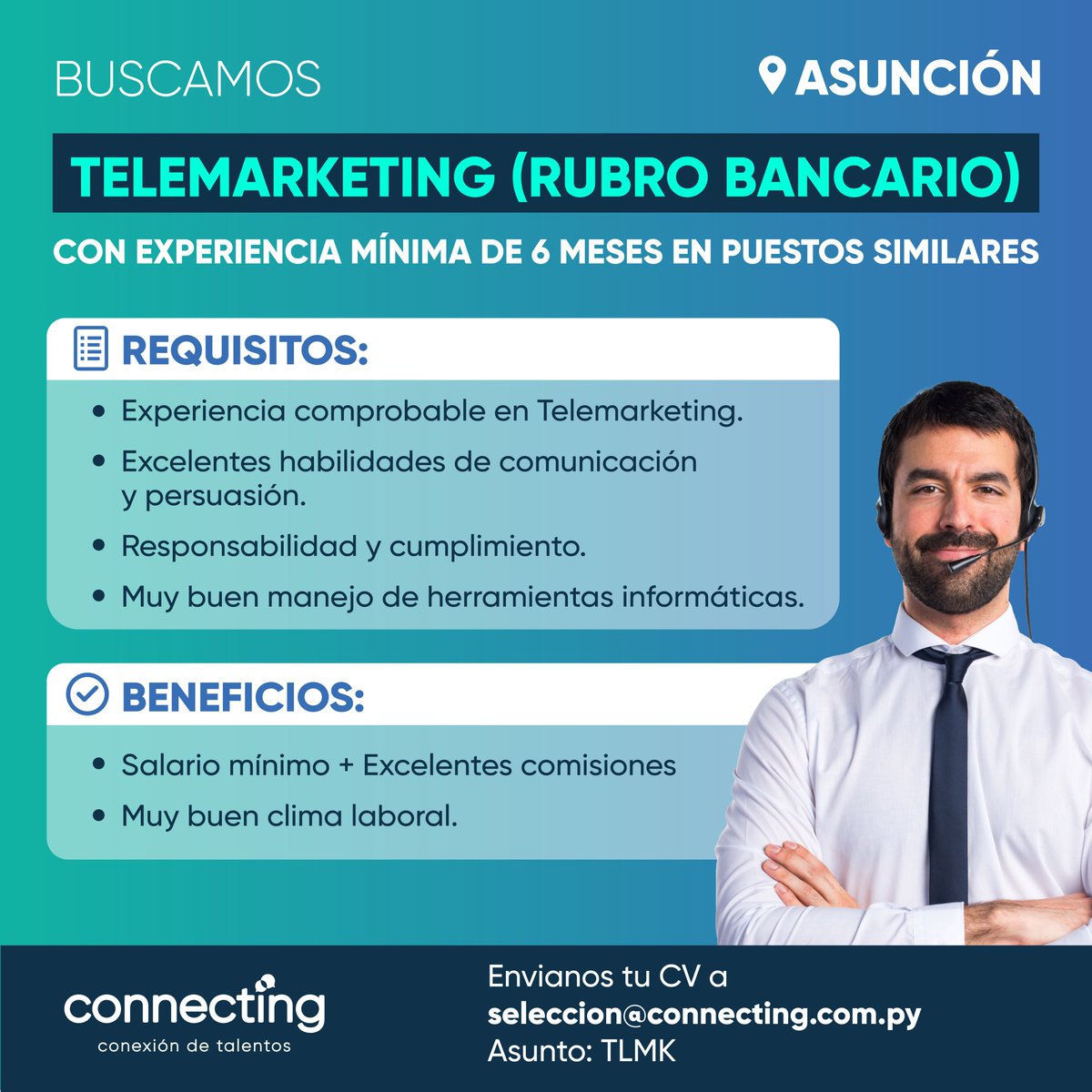 Tips para la postulación 👇🤩
➡ Contamos con filtros automáticos. Coloca el asunto indicado para que tu correo sea tomado en cuenta.
➡ El no cumplimiento de los requisitos EXCLUYENTES hace que el CV se elimine de la base de datos para futuras búsquedas.

#OportunidadLaboral