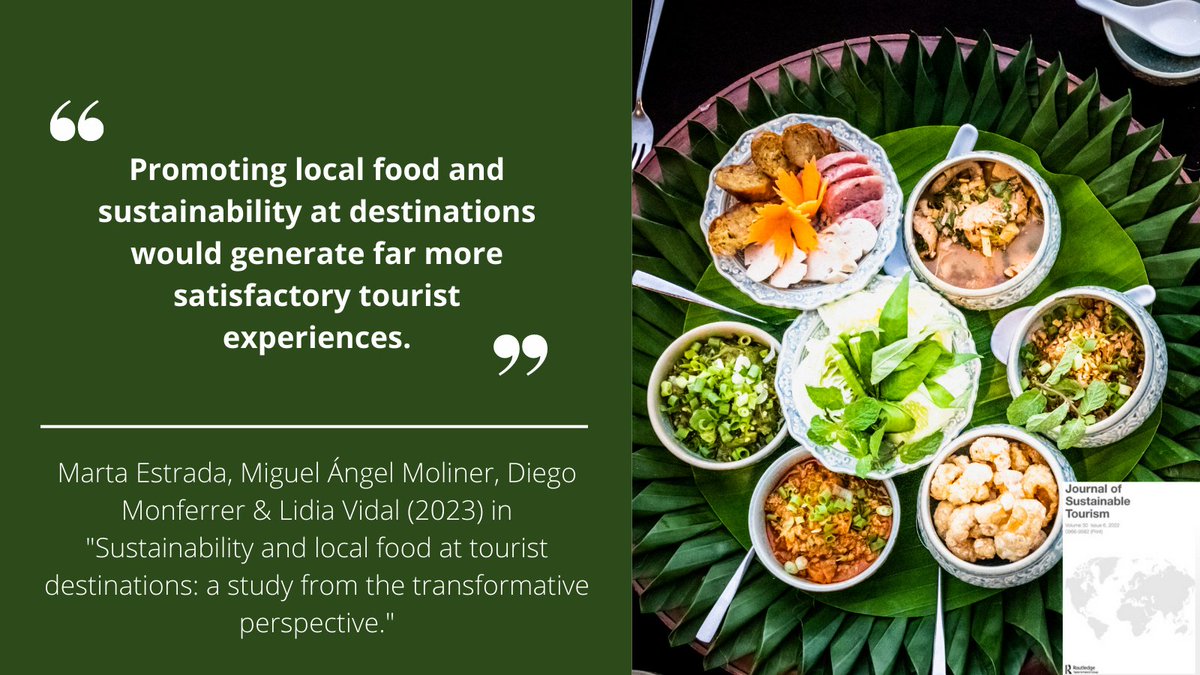 Recently published in #JOST '#Sustainability and local food at #tourist #destinations: a study from the transformative perspective.' By Marta Estrada, Miguel Ángel Moliner, Diego Monferrer & Lidia Vida 🔗tandfonline.com/doi/full/10.10…