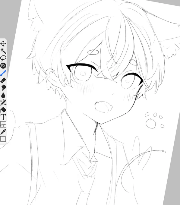 元気系ショタ♪( '▽`)  描いてます_φ(‾ー‾ )