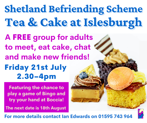 Islesburgh's tweet photo. Why not join us at Islesburgh on Friday the 21st July for a cuppa, some cake and a chance to play Bingo or try Boccia - a seated version of carpet bowls – simple to play and surprisingly competitive! Did I mention there will be cake too? 🍰 #islesburghcommunitycentre https://t.co/7sT5au5XfJ