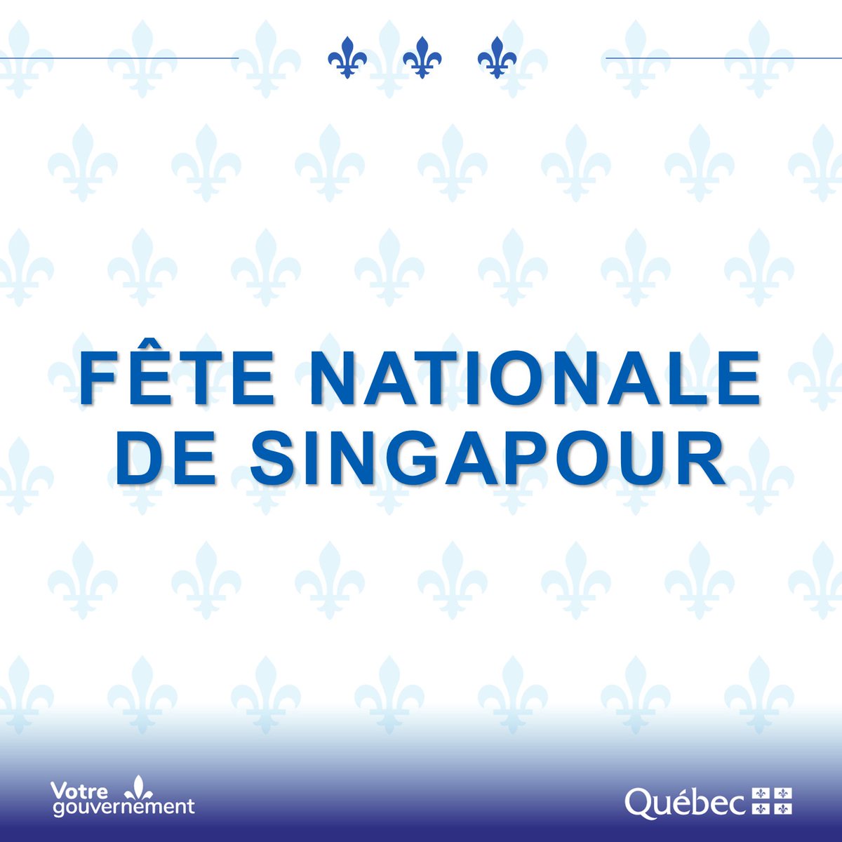 Bonne fête nationale aux Singapouriennes et aux Singapouriens! 🇸🇬 Notre bureau @QuebecSingapour est plus actif que jamais pour y faire prospérer nos relations. 🤝🎉
