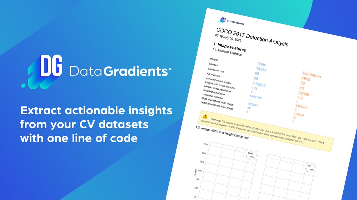 DataGradients is an open-source Python library, created by @deci_ai, for #computervision dataset analysis 

My friend Harpreet @DataScienceHarp had created this easy to follow Colab notebook tutorial, check it out 👇

📒 Notebook bit.ly/dg-starter-not…