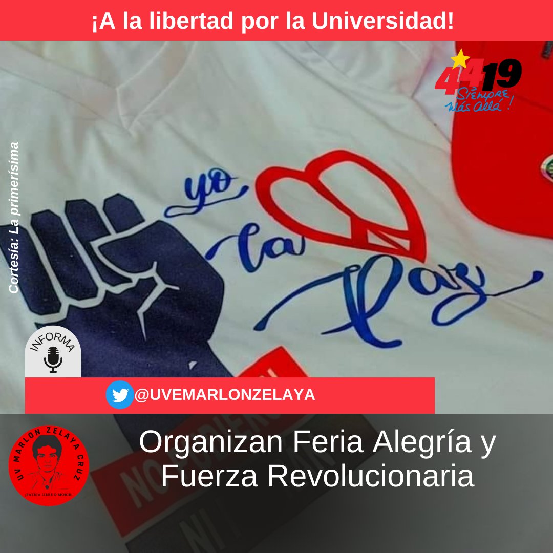 Organizan Feria Alegría y Fuerza Revolucionaria
#13DeJulio
#SomosUNAN
#4419SiempreVictoriosos
#TropaSandinista