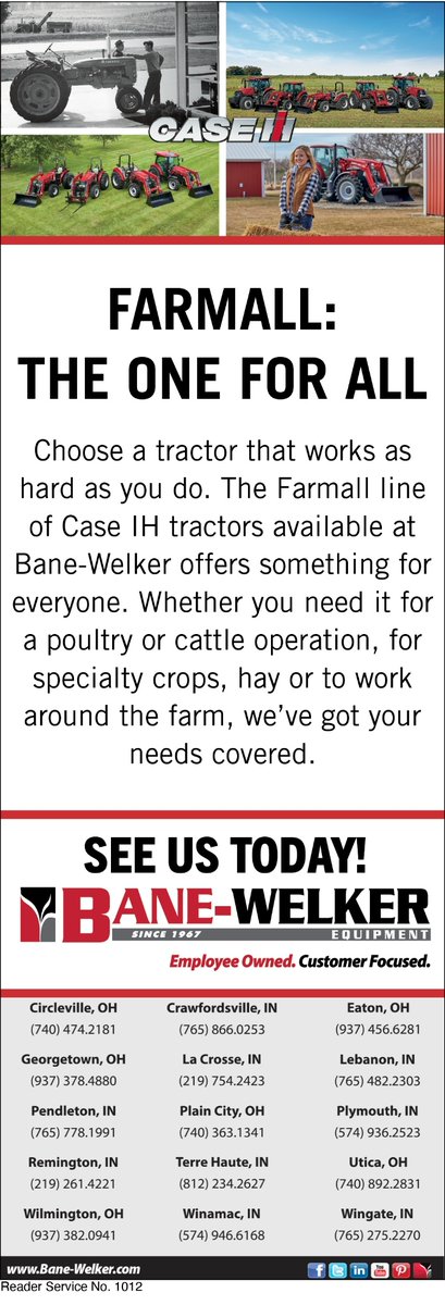 FARMALL:  THE ONE FOR ALL
Choose a tractor that works as hard as you do.   Visit your nearest dealer.
#tractors #farmall bane-welker.com