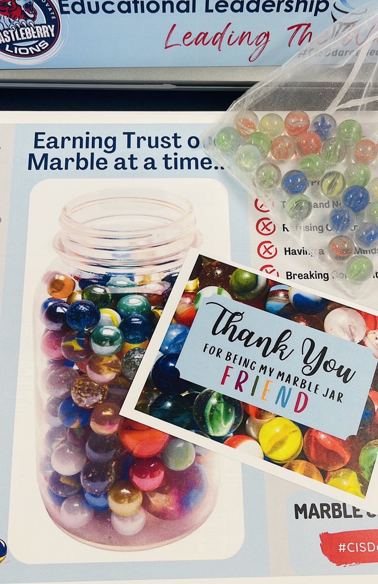 Earning Trust One Marble At A Time. 
#MarbleJarActivity 
#CISDdaretolead
#choosecastleberry