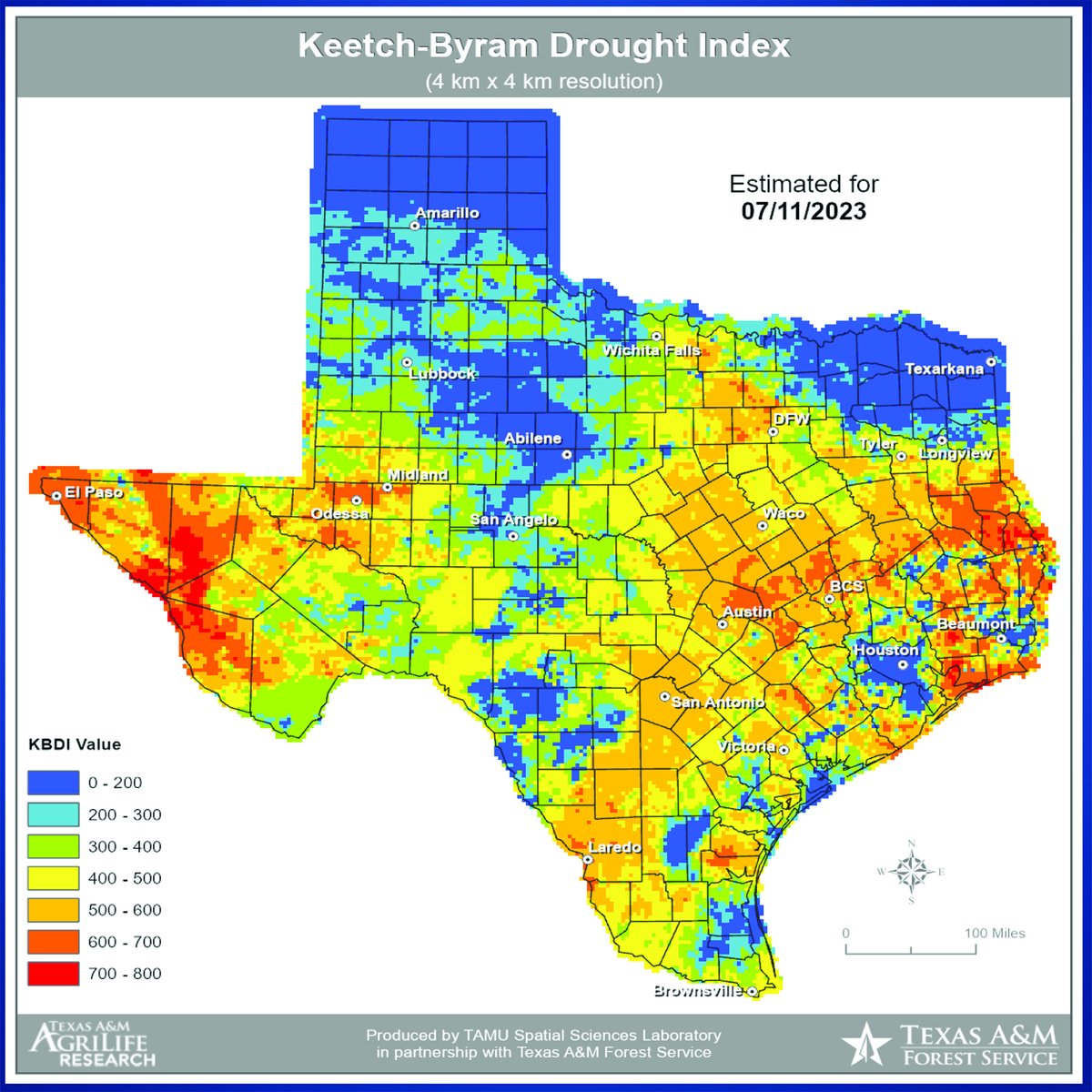 TexasDeptofAg's tweet photo. Our friends at the Texas Department of Emergency Management and Texas A&M advise us that the number of counties with burn bans jumped from 63 to 77, thanks to our hot, dry summer. Please exercise caution outside and watch out for wildfire activity! #TDEM #TAMU #WildfireWarning https://t.co/JtGX2E5oxB
