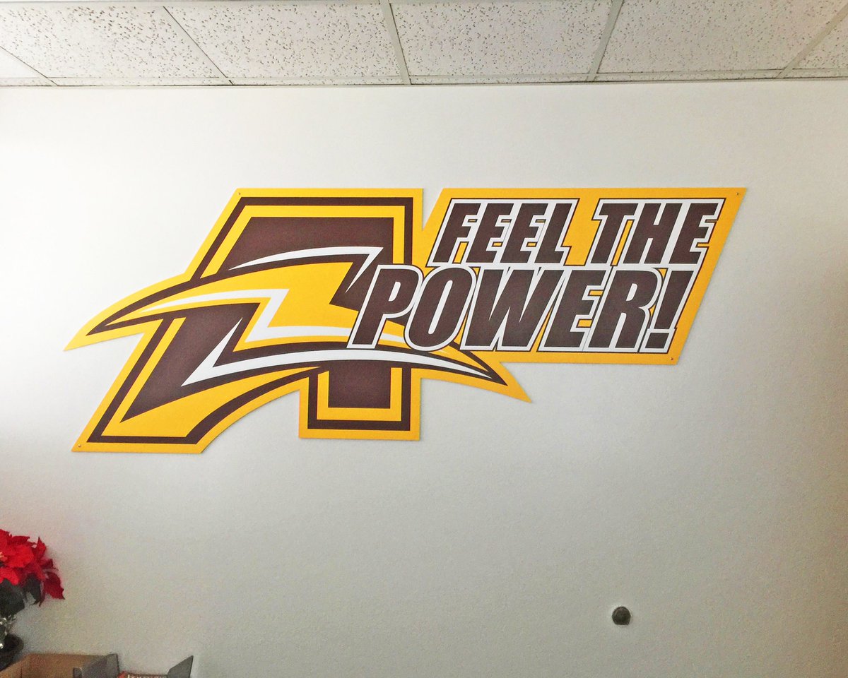 Custom die cuts brighten up any space 😍 #customgraphics #wallgraphics #highschoolsports #athleticdirectors