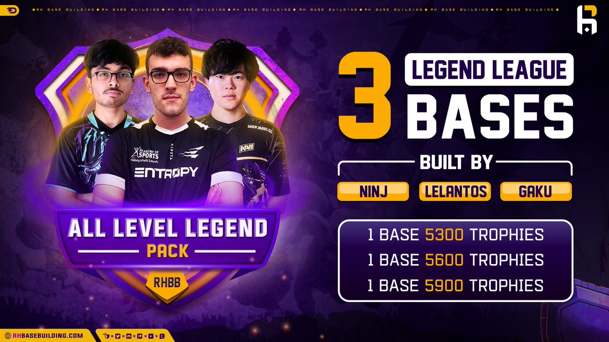🔸LEGEND LEAGUE PACK🔸- upgrade your defense!🛡️🔥 
3️⃣x LL-bases 
🏆5300 by <a href="/xLelantos/">Lelantos</a> 🧨
🏆5600 by <a href="/GAKU_coc/">GAKU</a> 🛠️
🏆5900 by <a href="/ninjjj1/">Ninj</a> 🚀
Don’t waste your time &amp; improve your defense! 🤝
🌐 rhbasebuilding.com/product/th15-a…
#ClashofClans | #LegendLeague | #TH15