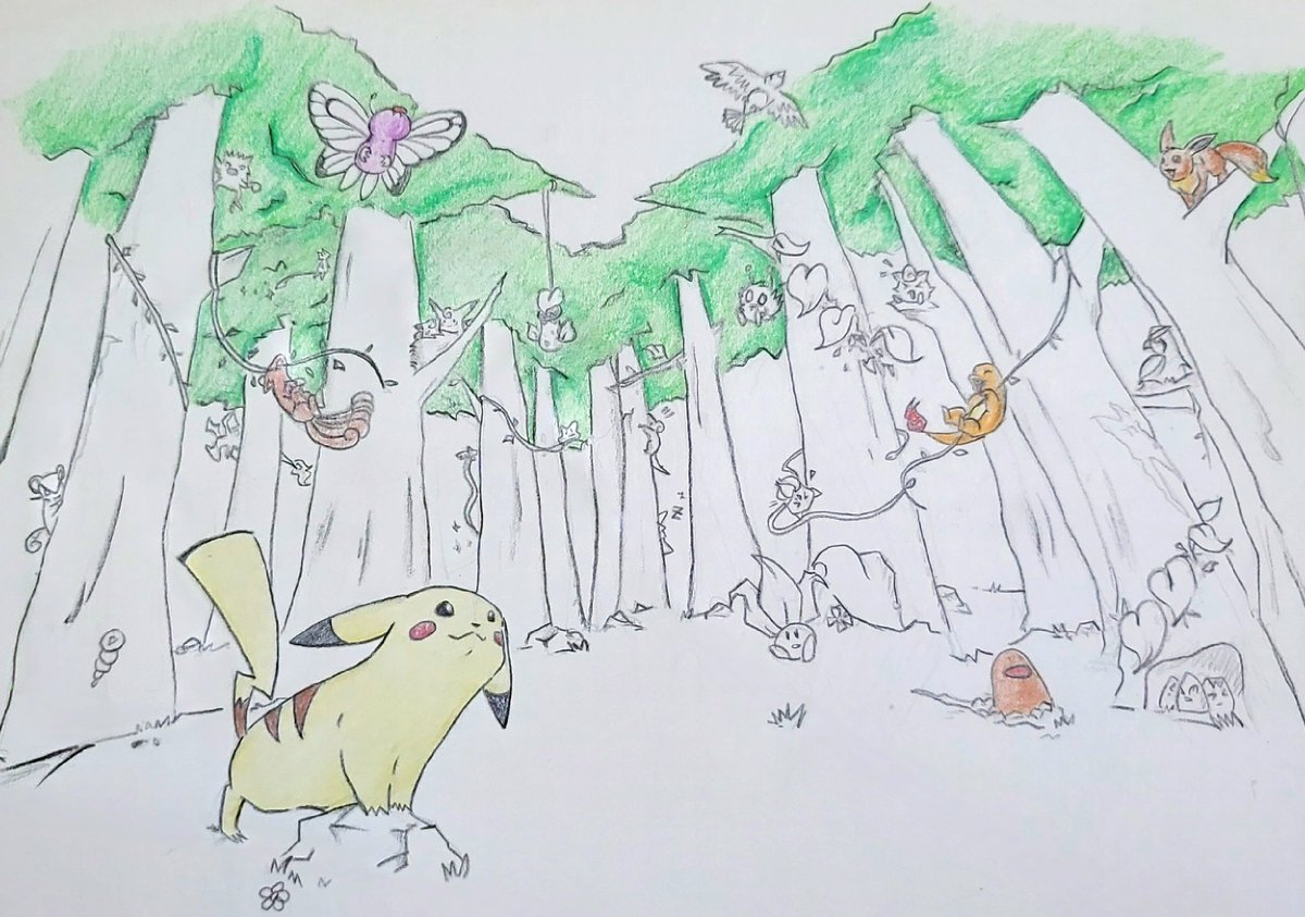 eevee ,pikachu 1girl 1boy pokemon (creature) outdoors hat baseball cap day  illustration images