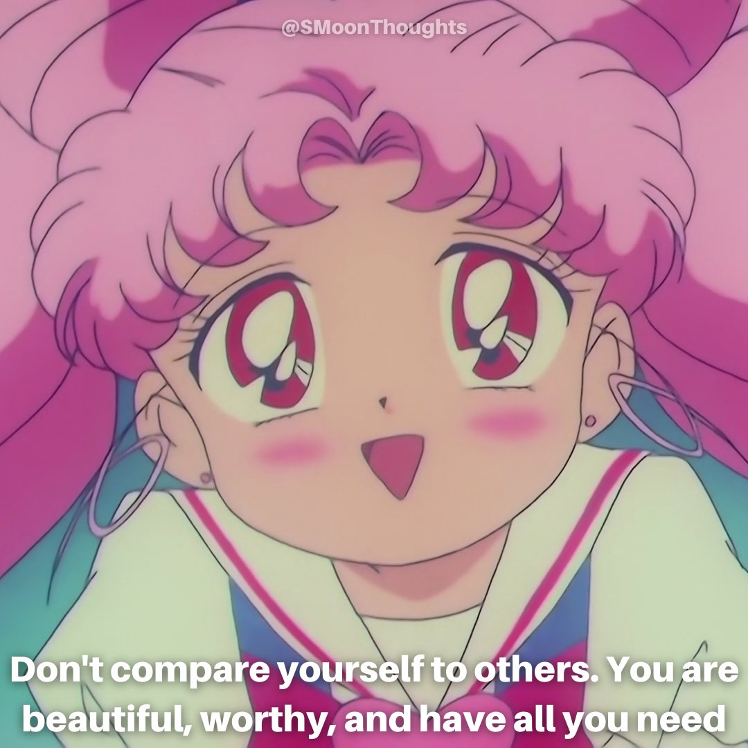Don't compare yourself to others. You are beautiful, worthy, and have all you need 🥰

#FollowMe #SailorMoon #セーラームーン #SailorMoonThoughts #QOTD #Anime #RiniTsukino #ChibiusaTsukino #SailorMiniMoon #SailorChibiMoon #Comparison #Beautiful #Worthy #WednesdayWisdom