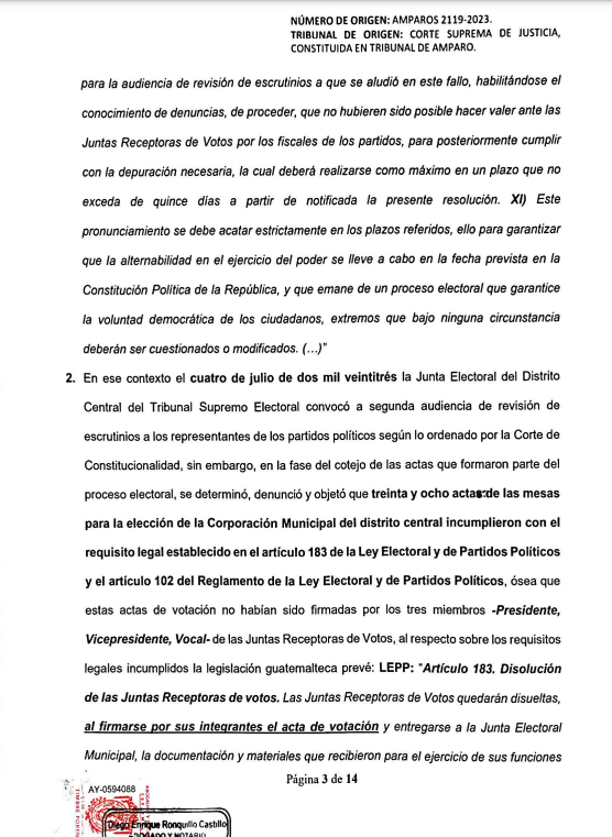 JessaGramajo's tweet photo. El partido @creoguate presentó un ocurso en queja ante la @CC_Guatemala, argumentan que más de 30 actas del Distrito Central no llevan firmas de la Junta Receptora de Votos.

1/3 https://t.co/11YI3haGb6